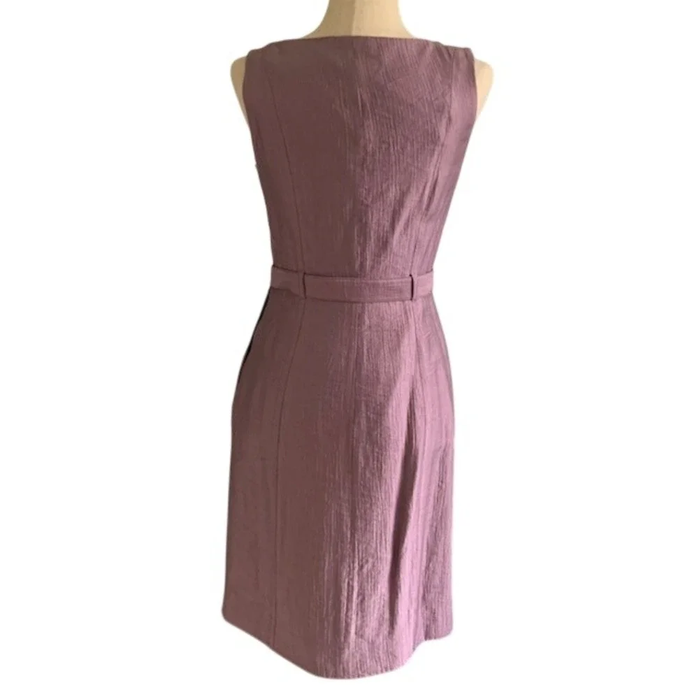 Lavender Sleeveless Wrap Dress 6‎ Belted V-Neck Minimalist Quiet Luxury Career